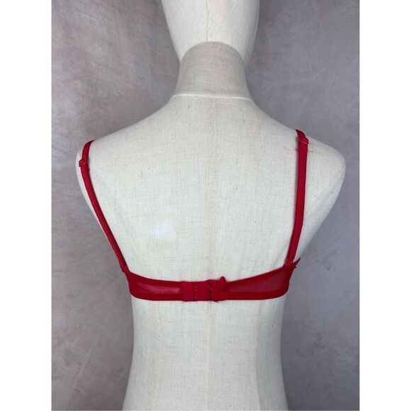 Red Lace Padded Victoria’s Secret Bra 34B - Picture 2 of 6